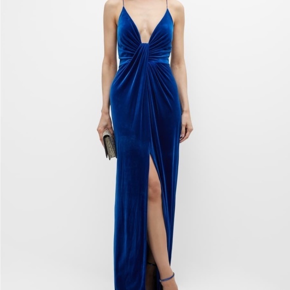 Aidan By Aidan Mattox Twist Front Velvet Gown size 6 women new with tags maxi - Picture 7 of 7